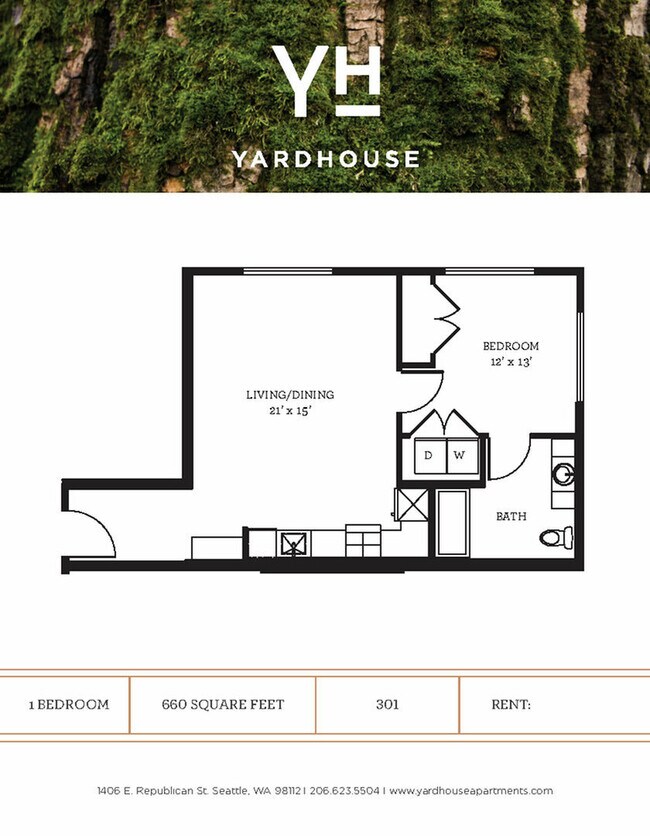 1 Bedroom floor plan